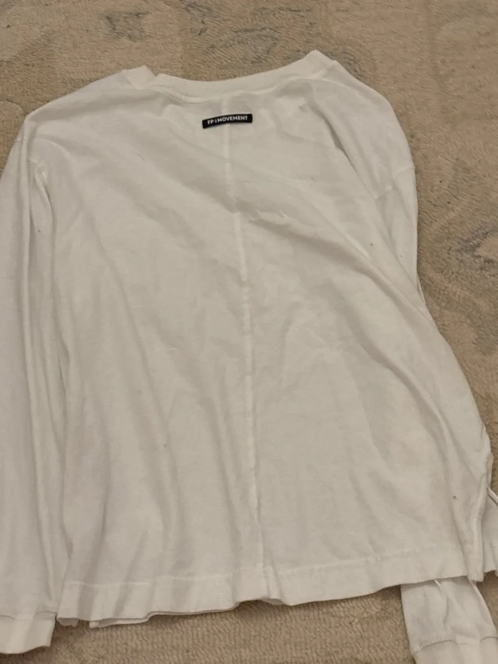 Free People White Long-Sleeve Crewneck Top
